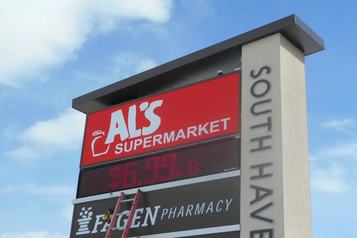 Commercial sign installation